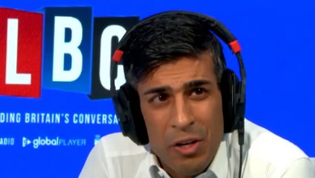 <p>Prime minister Rishi Sunak took part in a live LBC phone in from listeners.</p>