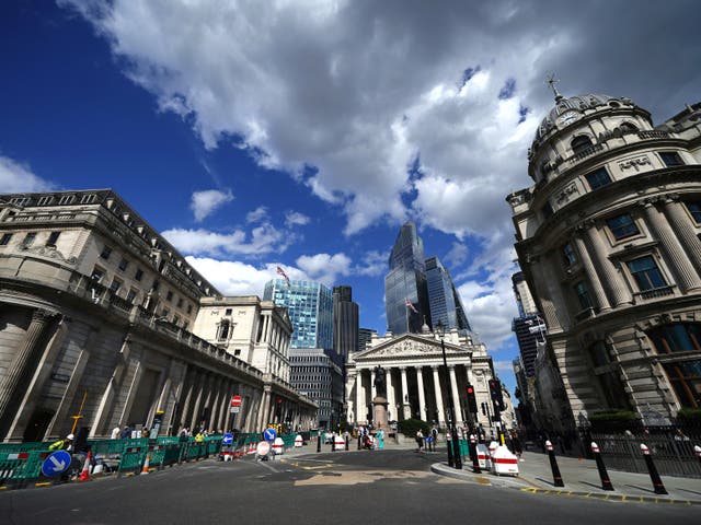 <p>A general view of the Bank of England in central London</p>