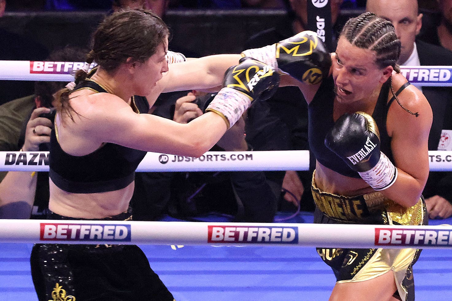 Cameron, right, outpointed Taylor in May, giving the Irish boxer her first-ever defeat