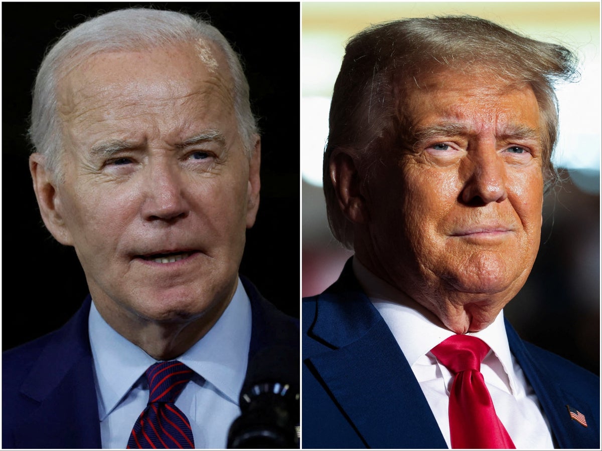 Trump and Biden tied in hypothetical 2024 rematch, poll finds