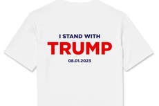 Trump’s campaign is selling $47 T-shirts commemorating his latest indictment