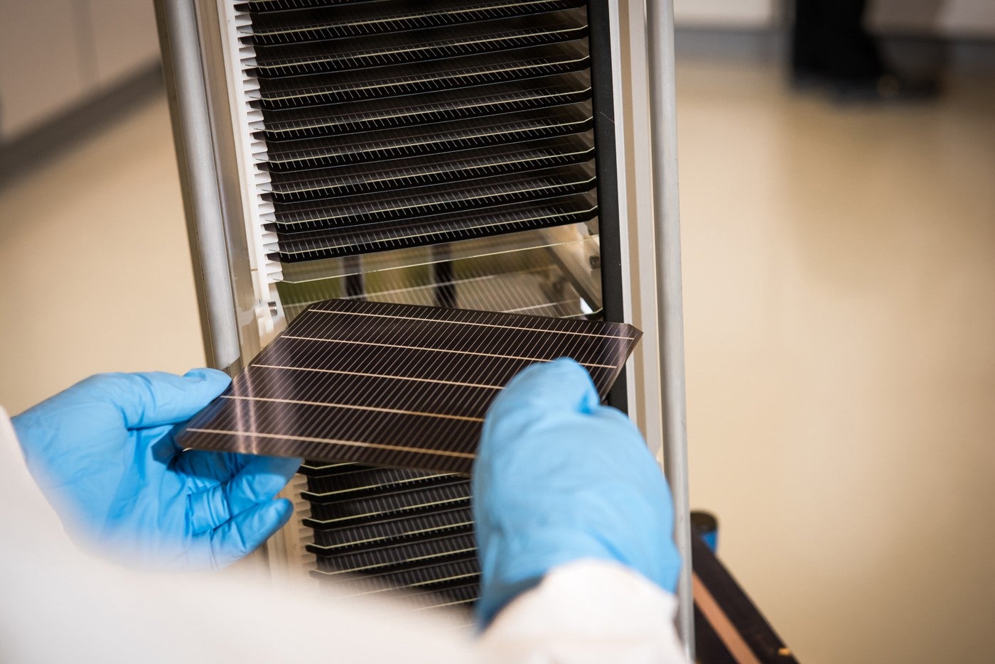 A perovskite-silicon tandem cell developed by Oxford PV