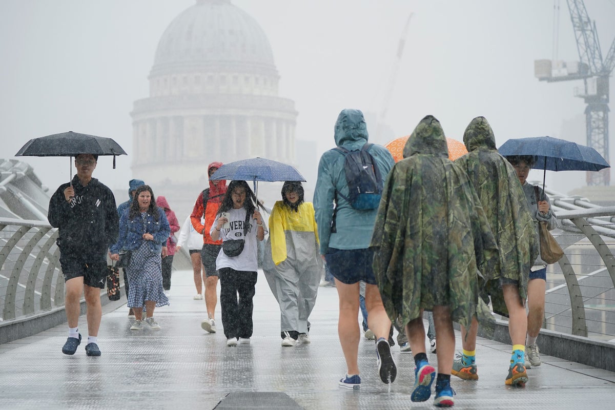 Heavy rain and thunderstorms set to keep lashing Britons until end of week