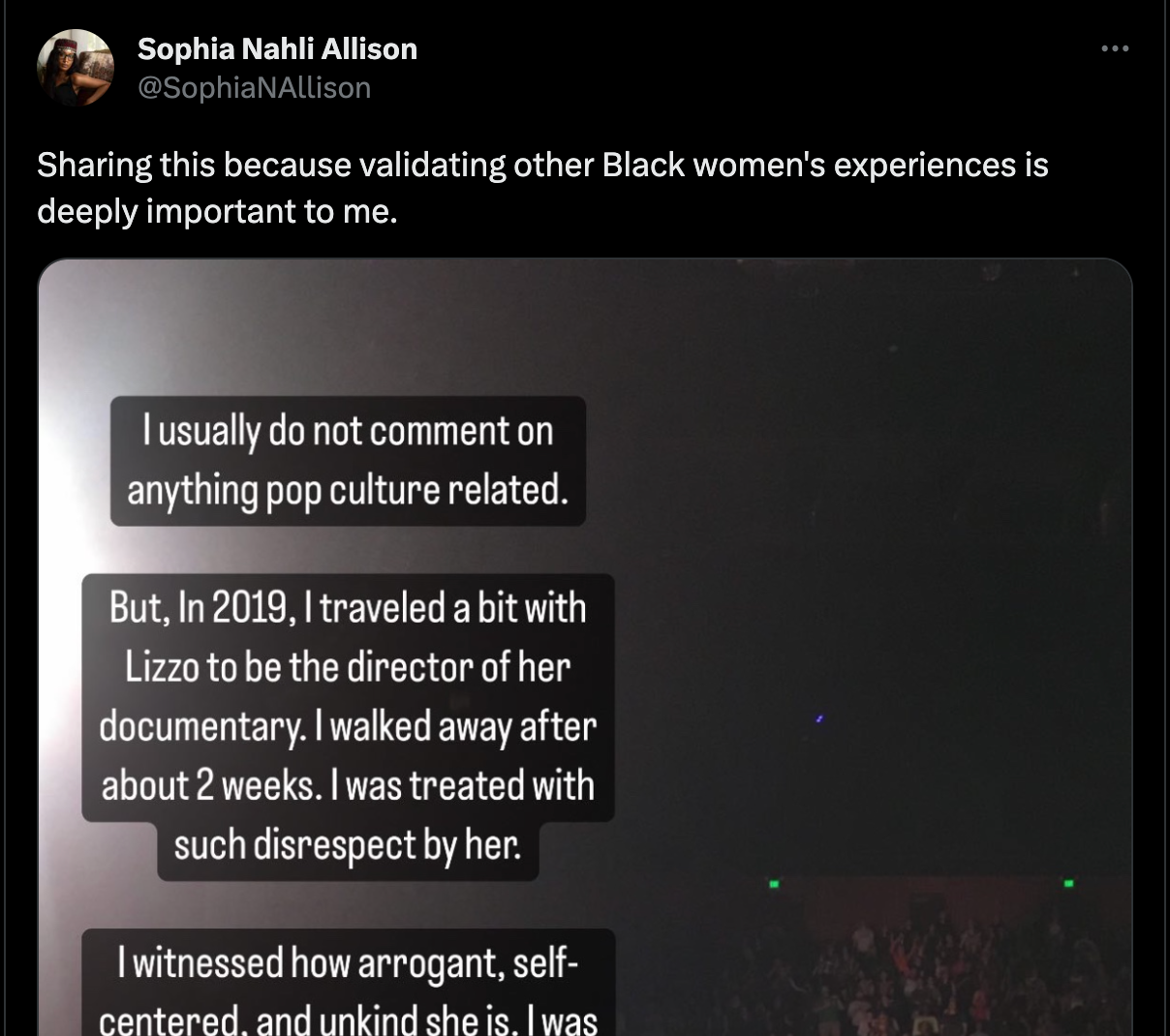 Sophia Nahli Allison has branded Lizzo ‘a narcissistic bully’