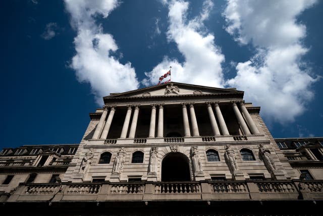 The Bank of England who is poised to lift UK interest rates to fresh 15-year highs (Aaron Chown/PA)