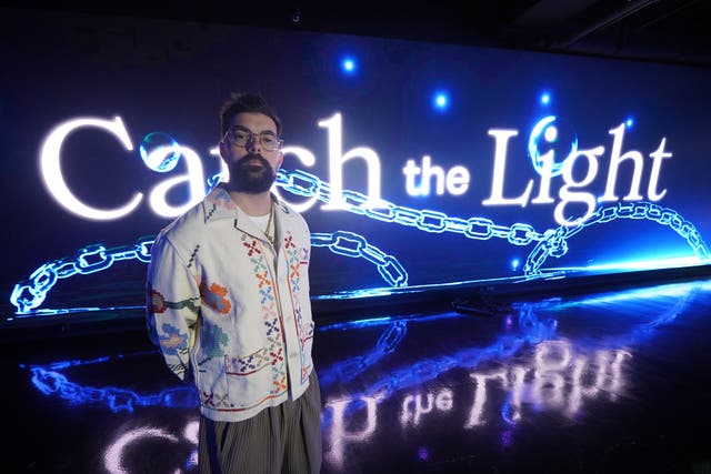 Digital artist Frederic Duquette, known professionally as Fvckrender, during the launch of his video exhibition Catch the Light (Yui Mok/PA)