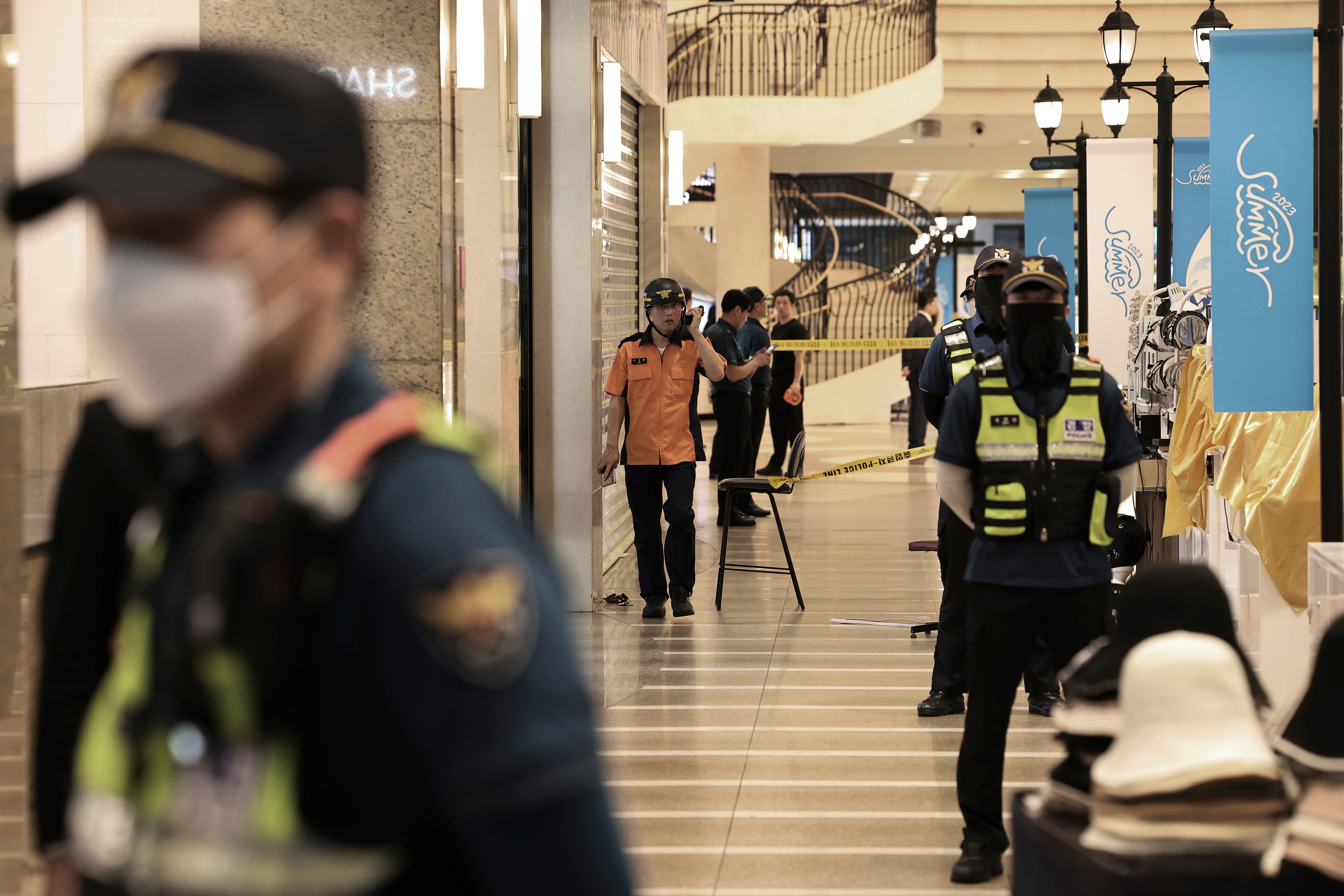 Representational image: Police officers at a subway station in Seongnam, South Korea on 3 August 2023