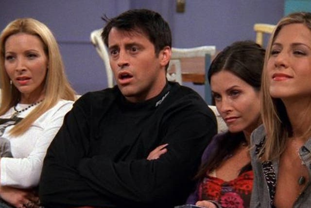 <p>The cast of ‘Friends’ watching traditional broadcast TV </p>