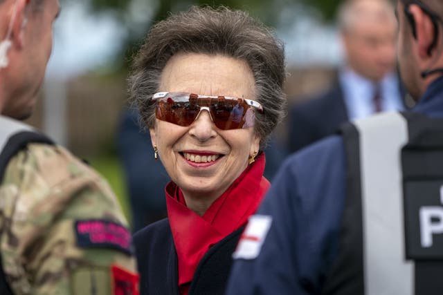 The Princess Royal was at Redford Barracks in Edinburgh on the eve of the first Tattoo performance (Jane Barlow/PA)