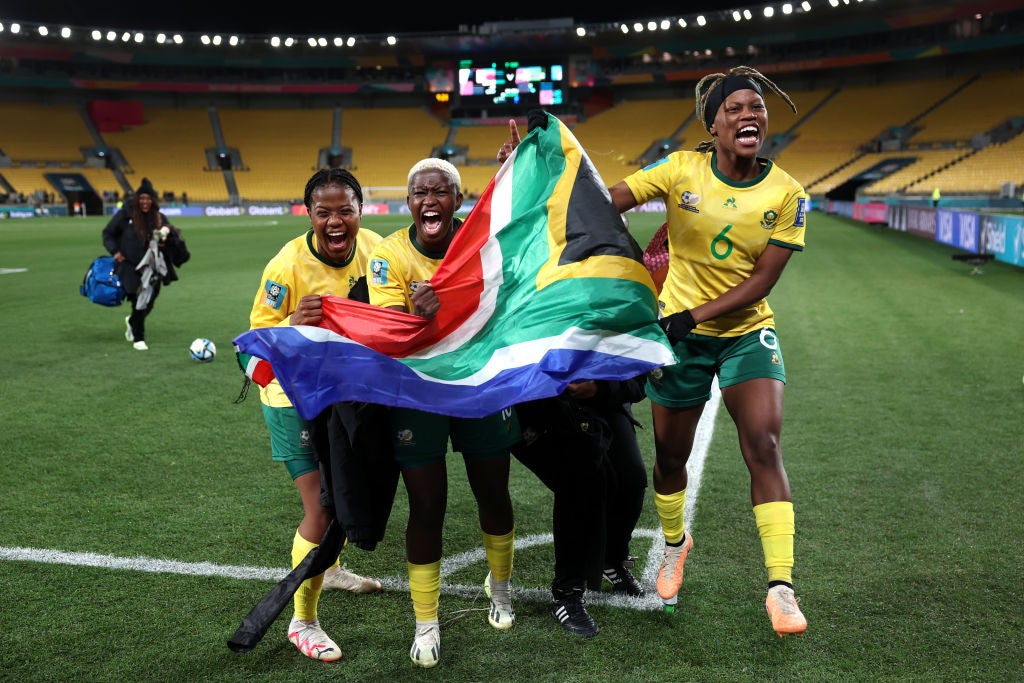 South Africa reached the last-16 with their first ever Women’s World Cup win