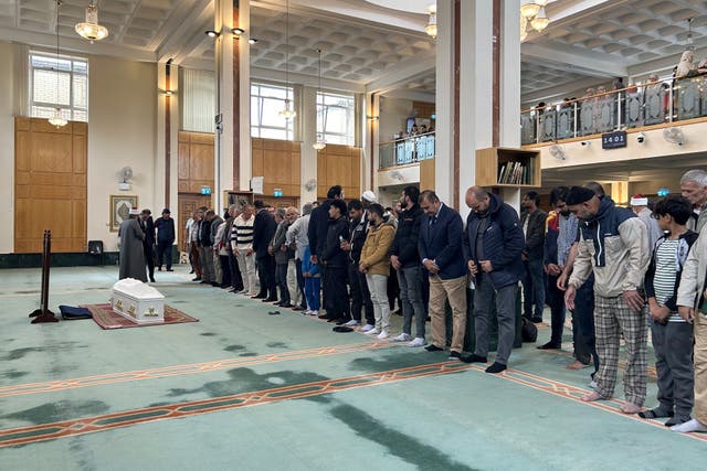 A prayer service for Dlava Mohamed at the Islamic Cultural Centre in Dublin (Cillian Sherlock/PA)