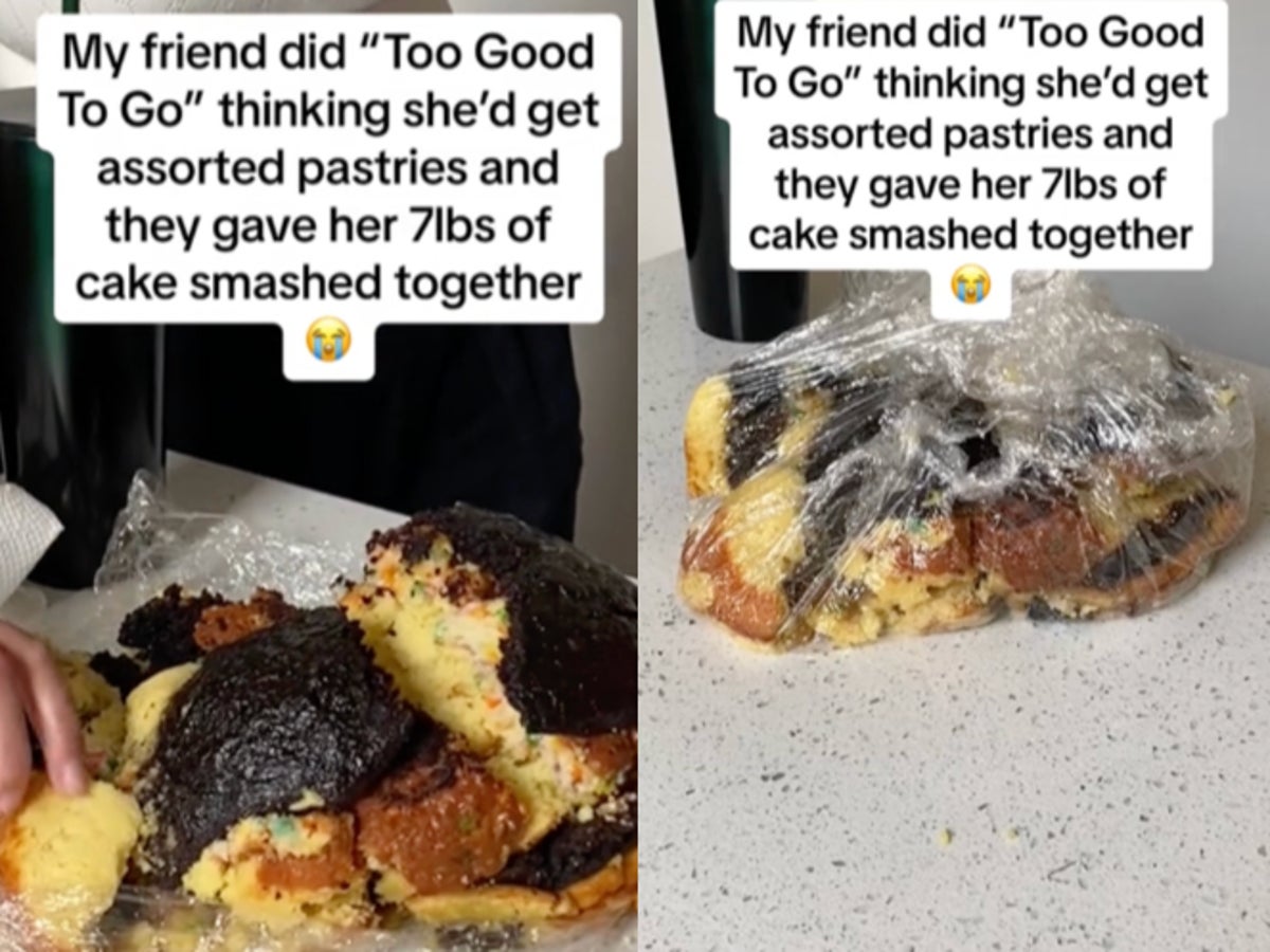 Woman claims she received ‘7lbs of cake smashed together’ in Too Good to Go food order