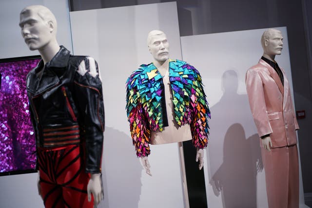 Costumes which are part of Freddie Mercury’s personal collection, on display during a photo call at Sotheby’s in London, ahead of their auction (Yui Mok/PA)