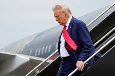 Moment Trump arrives in Washington DC for arraignment over January 6 probe
