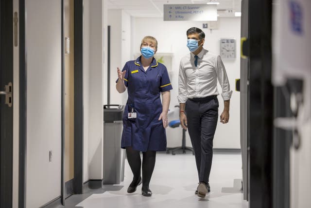 Prime Minister Rishi Sunak visits a community diagnostic centre in Oldham, Greater Manchester (James Glossop/The Times/PA)