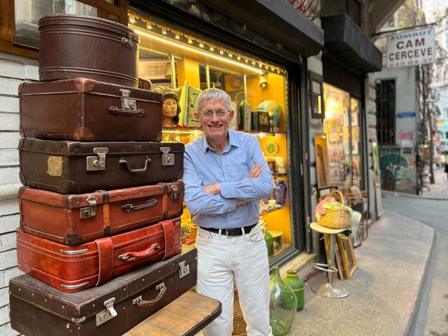 <p>Travel light: the author in Istanbul earlier this year</p>