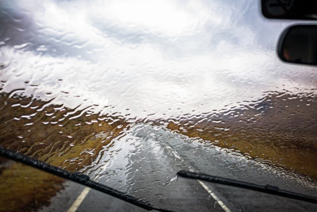 <p>Both the windscreen wipers and Will Gore were trying their best  </p>