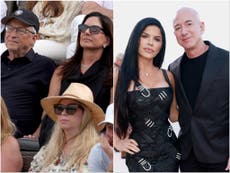 Bill Gates and girlfriend Paula Hurd attend Jeff Bezos and Lauren Sanchez’s engagement party