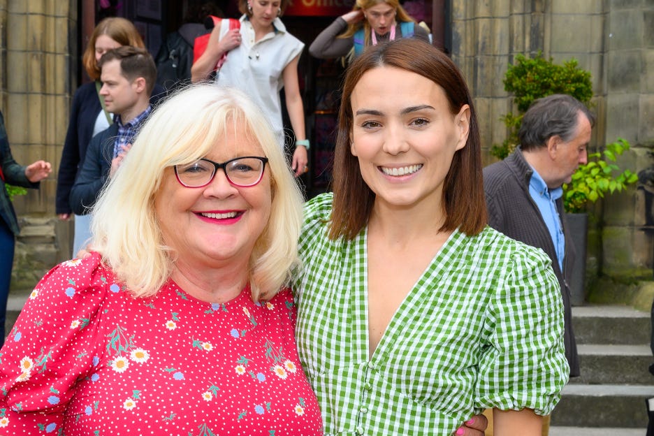 (Left) Sophie Craig, the sole audience member at Georgie Grier’s show (Sophie Craig/PA), and (right) Karen Koren, artistic director of Gilded Balloon with Georgie Grier (Steve Ullathorne/PA)