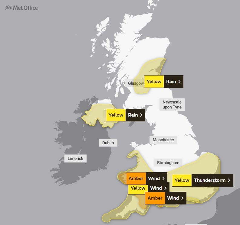 Five warnings are now in place for Saturday