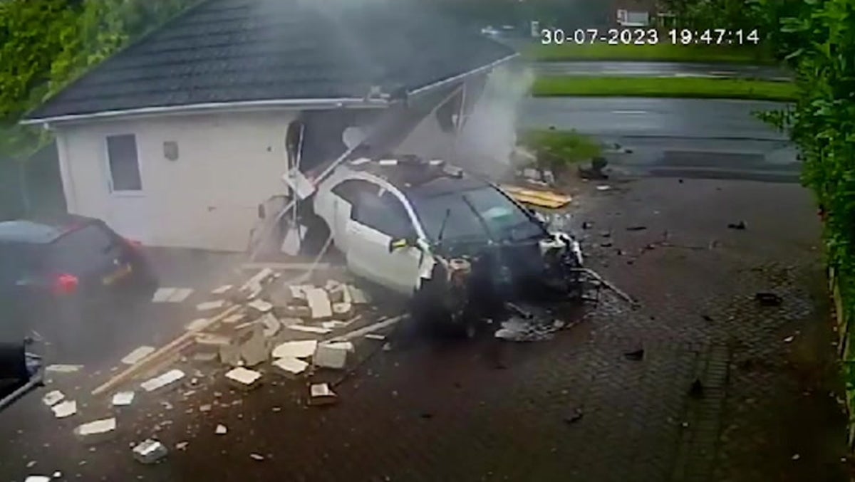 Teenager smashes Mercedes into garage while family at home in Derby