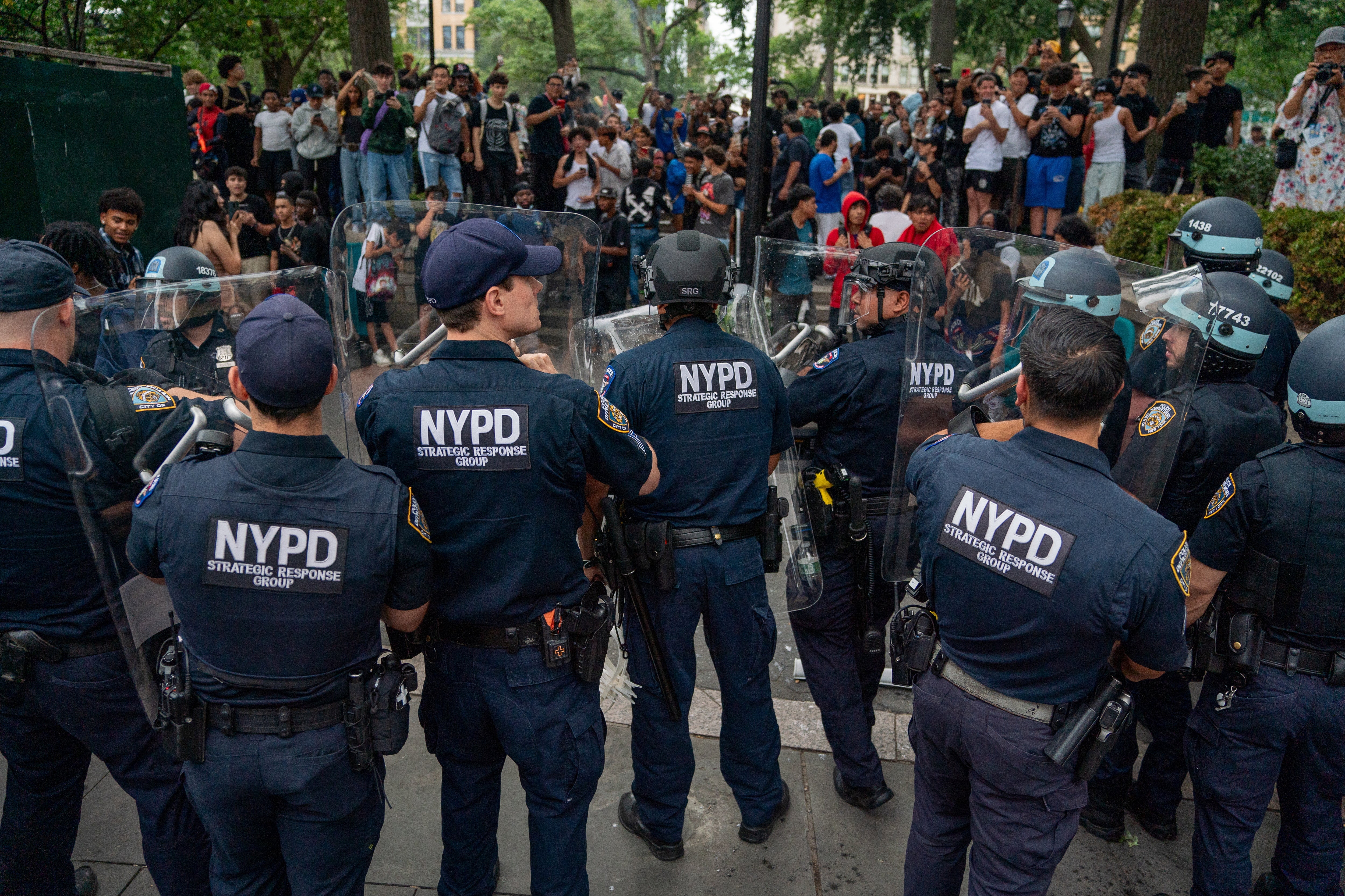 NYPD officers turned out in force