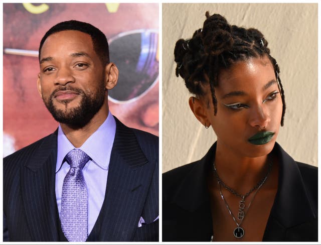 <p>Will Smith, left, says his daughter Willow began the ‘mutiny’ in his family</p>