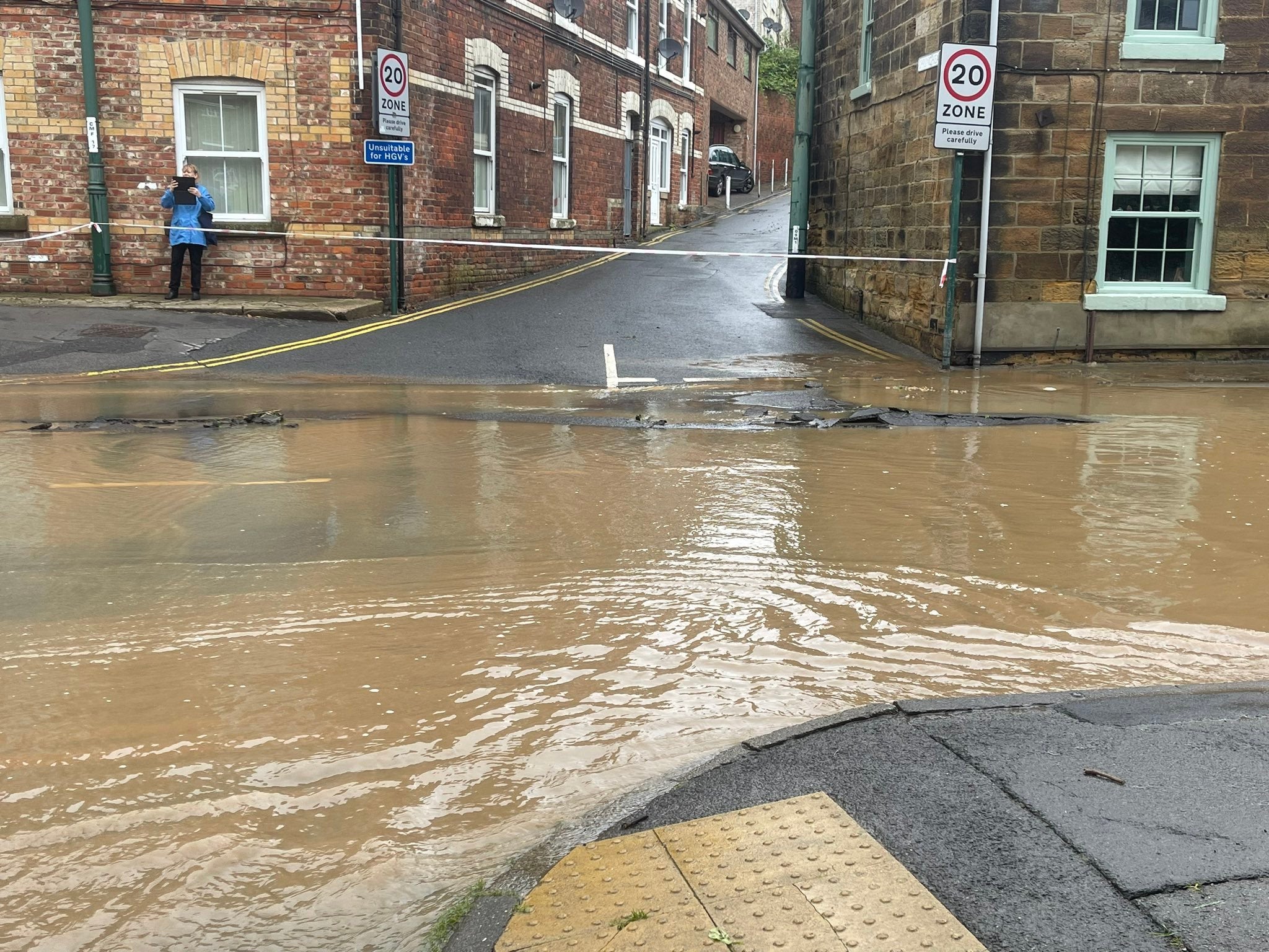 Flooding in Loftus, North Yorkshire.