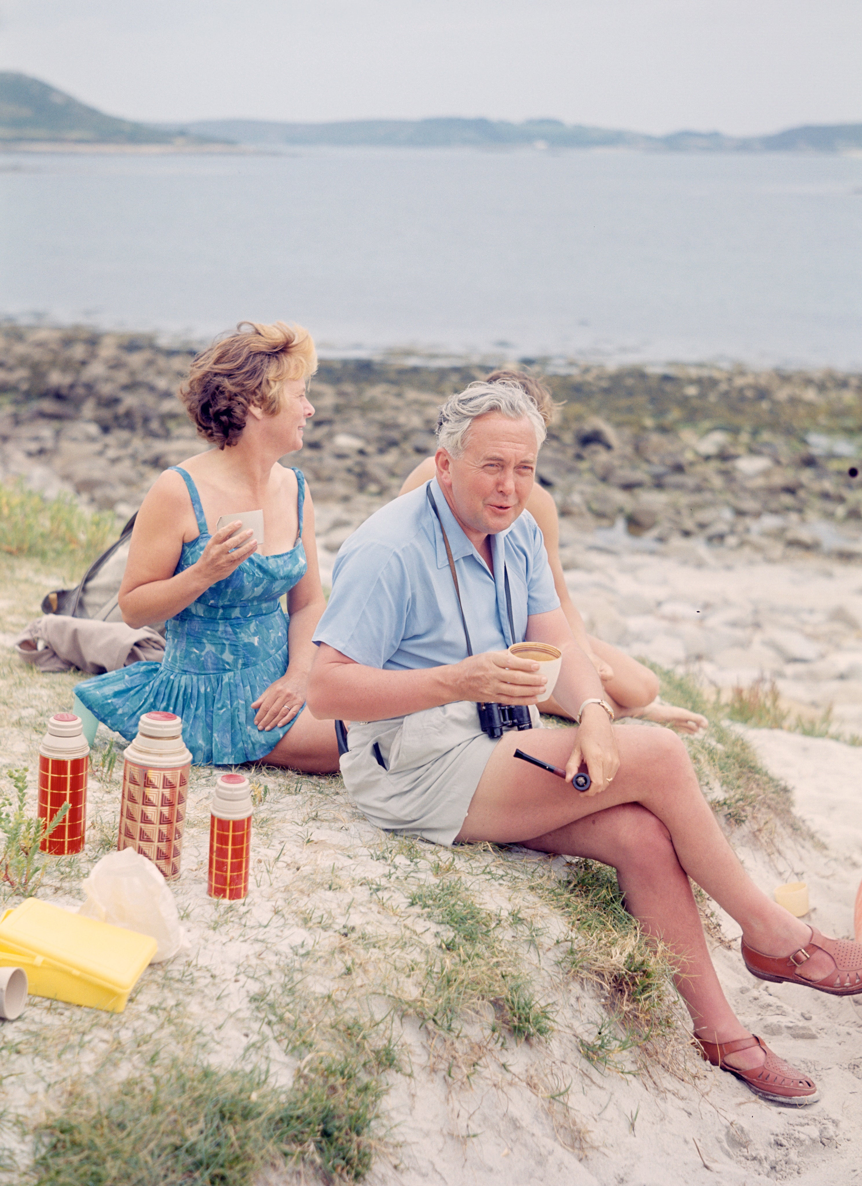 Prime minister Harold Wilson and wife Mary holiday in the Isles of Scilly in 1965