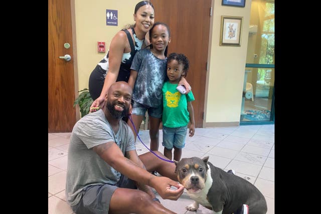 <p>The Smith family were reunited with their missing dog Jill at an Arkansas shelter</p>