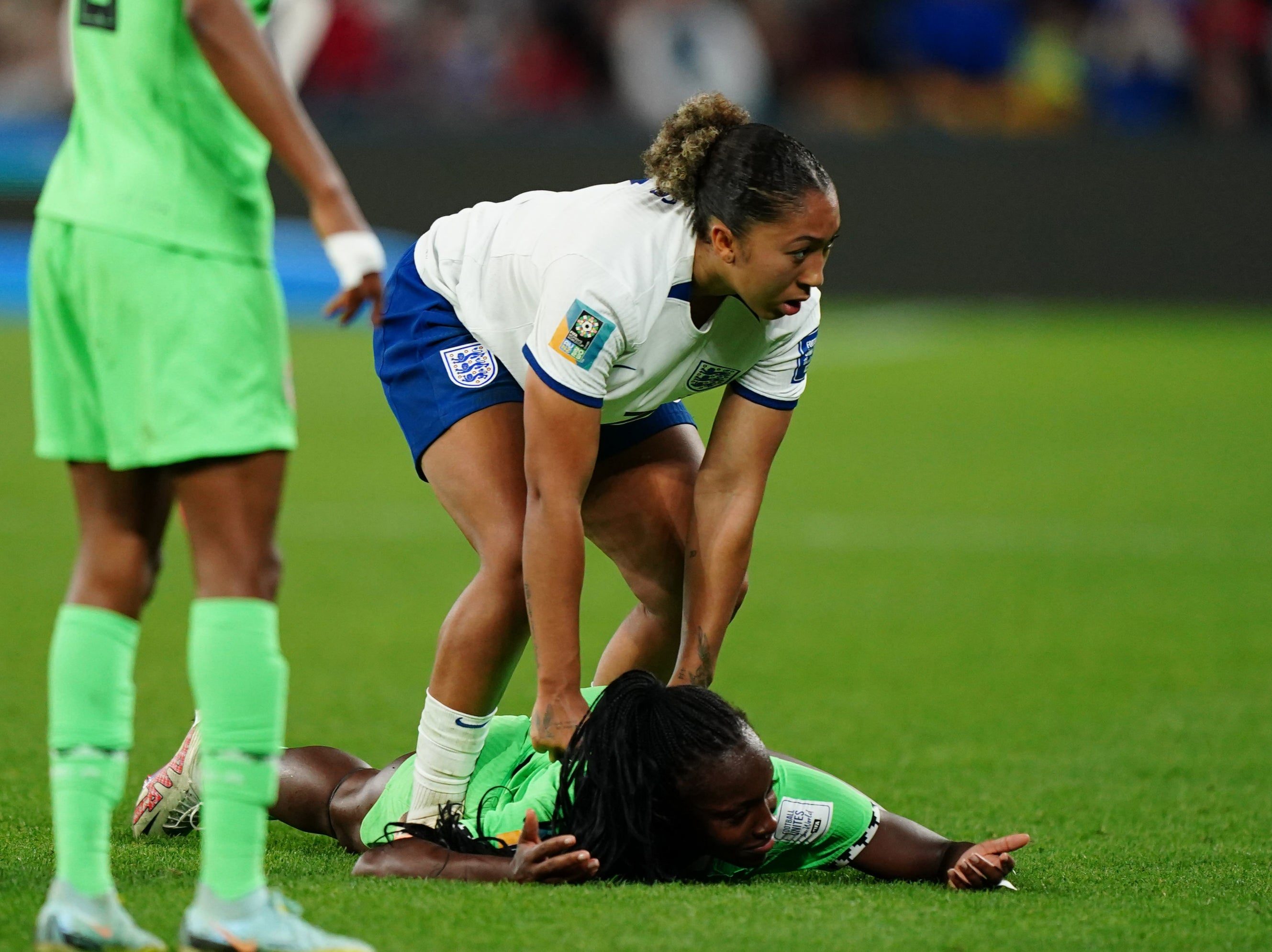 Lauren James sent off for stamping on opponent during England s World Cup clash video The Independent