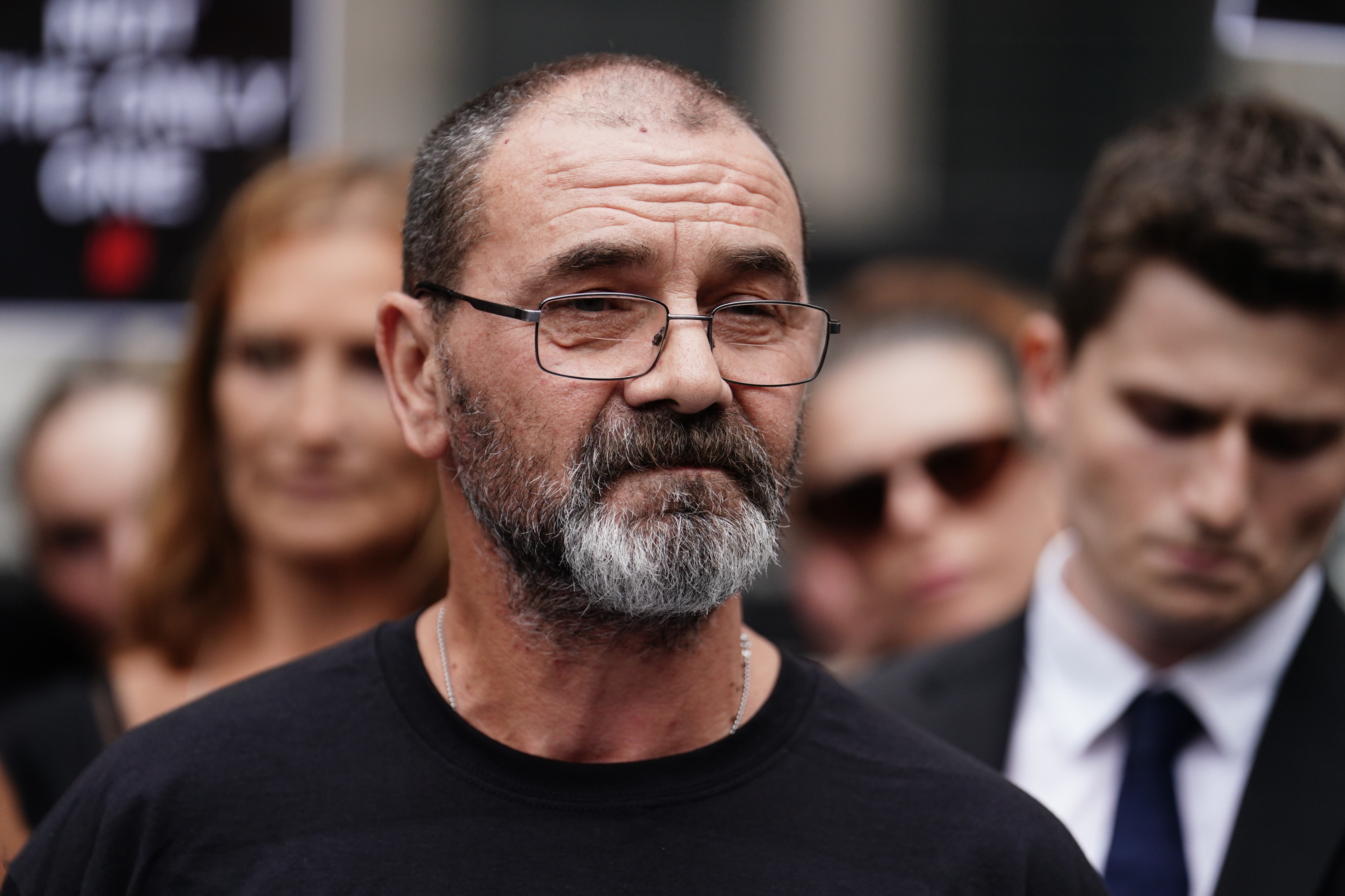 Andrew Malkinson outside the Royal Courts of Justice after being cleared by the Court of Appeal (Jordan Pettitt/PA)