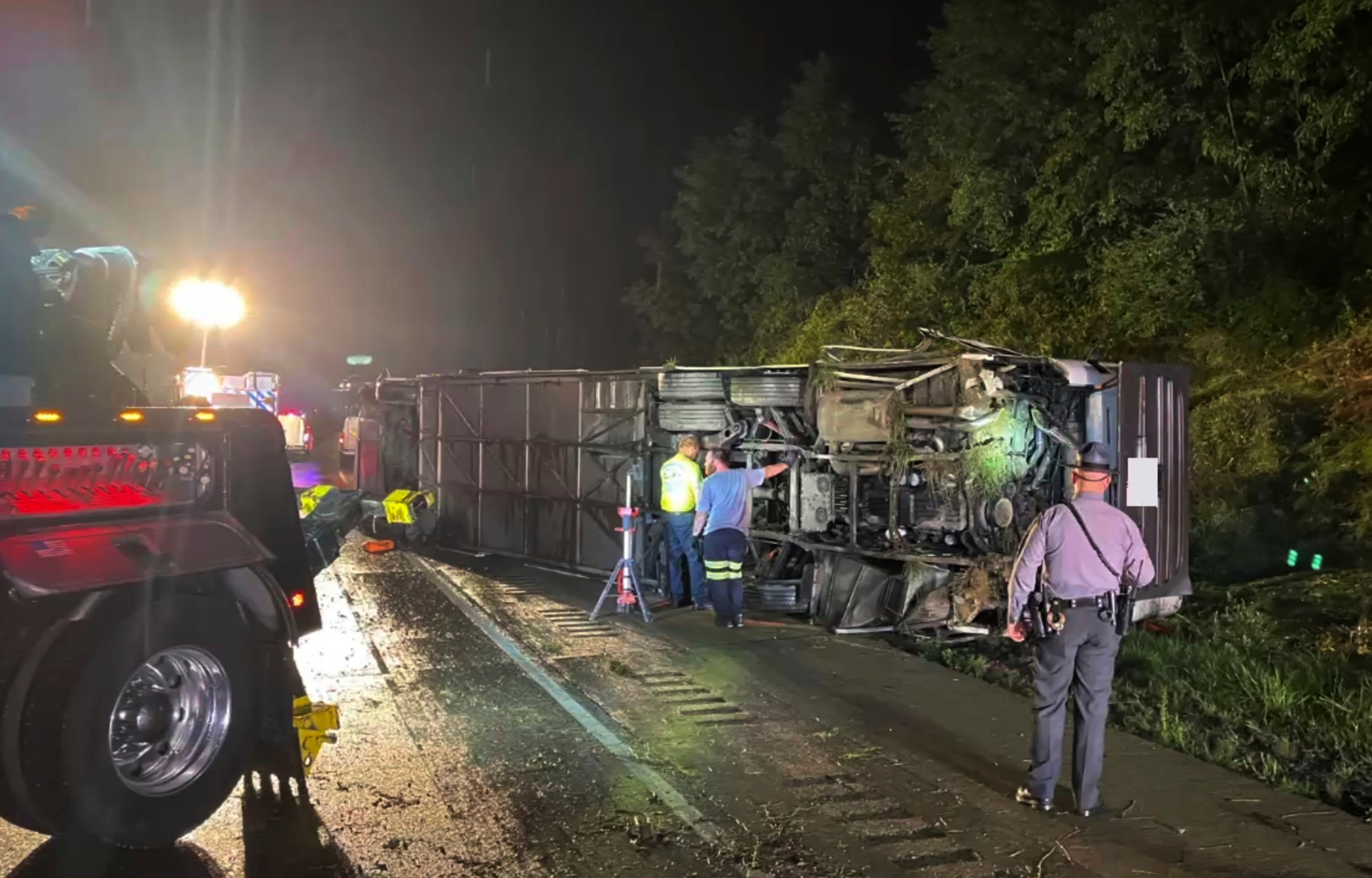 Multiple passengers dead after charter bus crashes in Pennsylvania