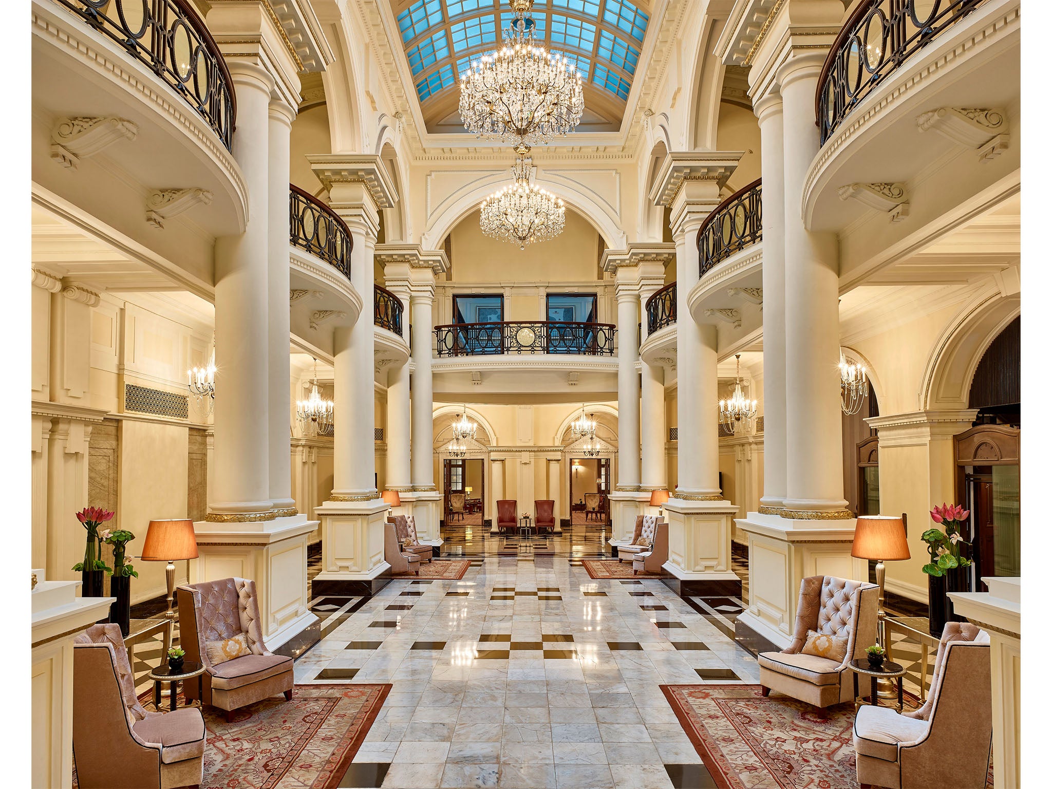 The Waldorf’s grand lobby