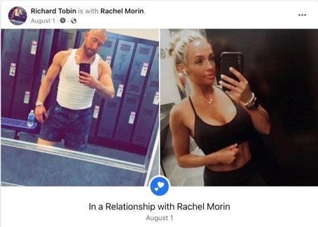Richard Tobin changed his status to in a relationship with Rachel Morin on 1 August