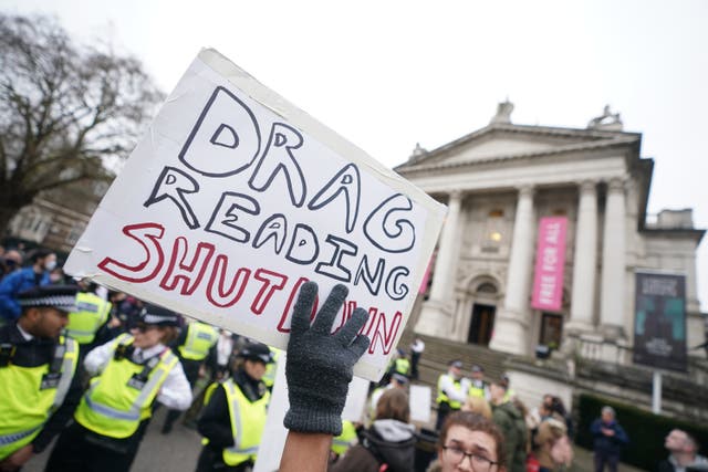 A protester was allegedly ‘aggressive and intimidating’ towards organisers and attendees at a drag queen story-telling event for children at Tate Britain, Westminster Magistrates’ Court heard (James Manning/PA)