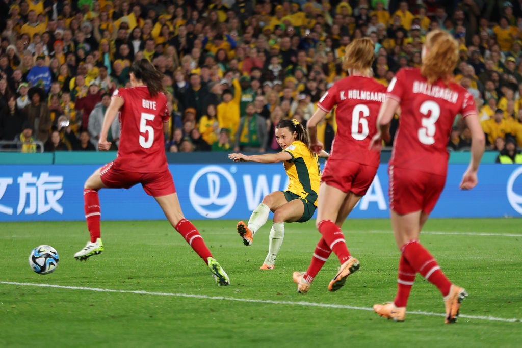 Raso doubled Australia’s lead with her third World Cup goal