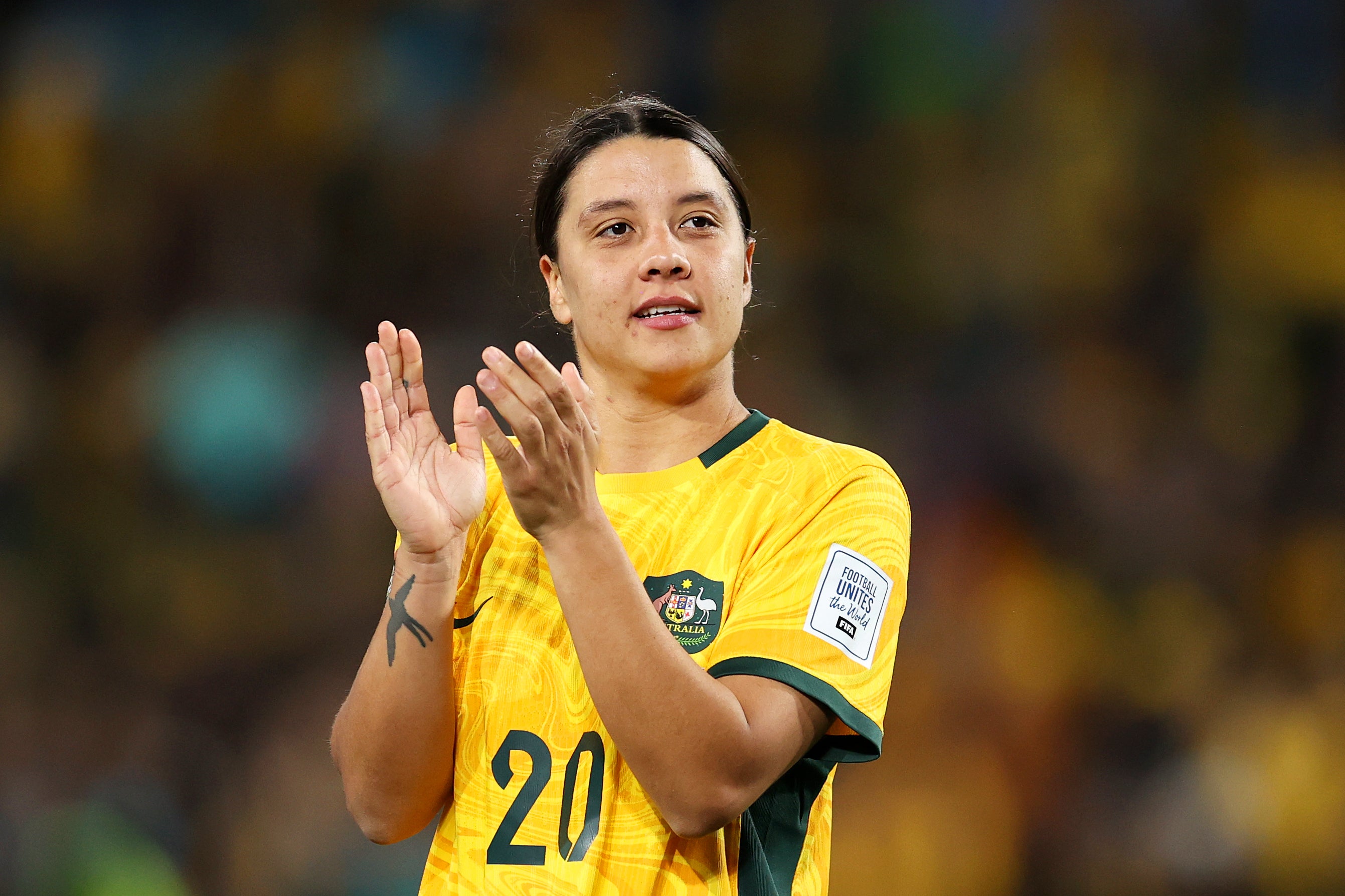 Sam Kerr came on a late substitute for Australia