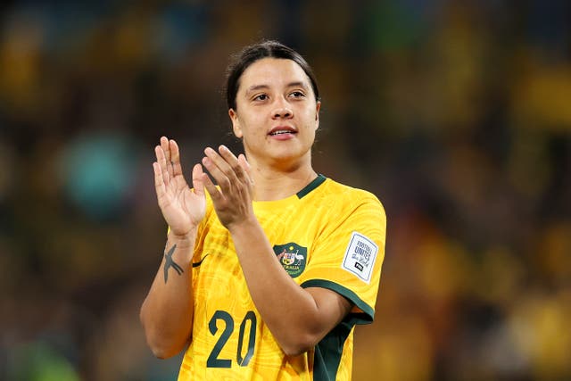 <p>Sam Kerr came on a late substitute for Australia </p>