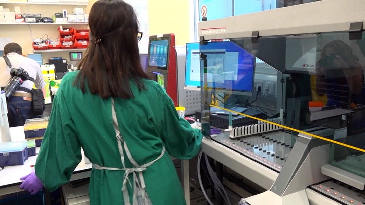 <p>Inside UK’s new vaccine centre.</p>