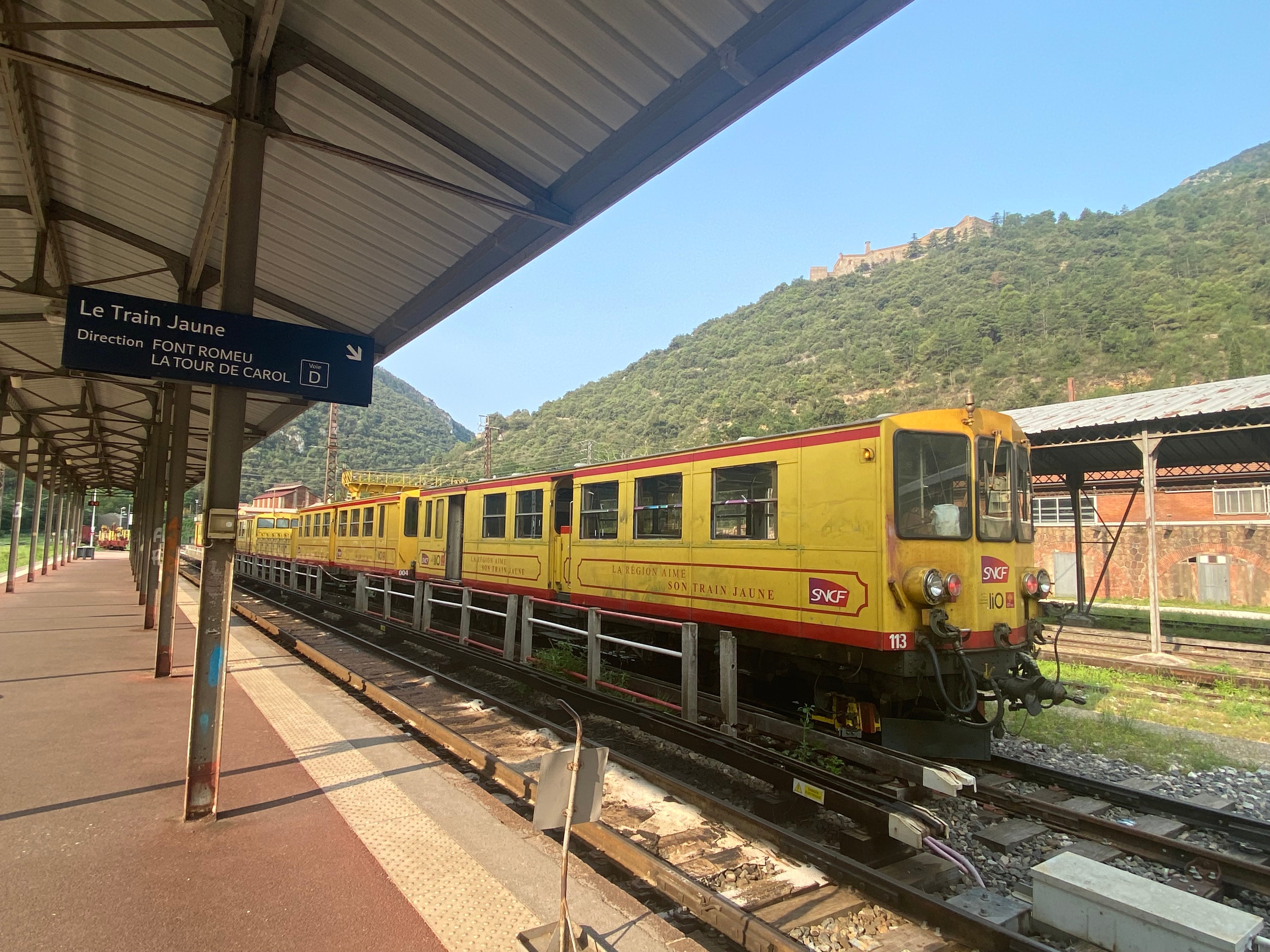 The Train Jaune has open-air carriages in summertime