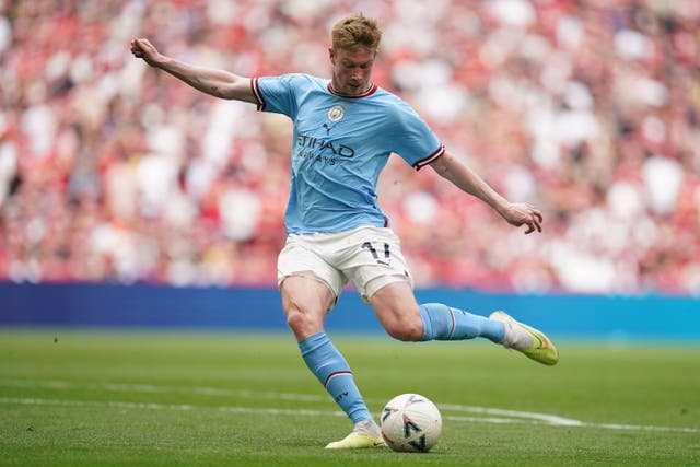 Kevin De Bruyne says changes to how added time is calculated will lead to matches lasting up to 115 minutes (Nick Potts/PA)