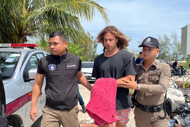 <p>Daniel Sancho, the son of Spanish actor Rodolfo Sancho Aguirre, assists Thai police with investigations after he was arrested on charges of murder</p>