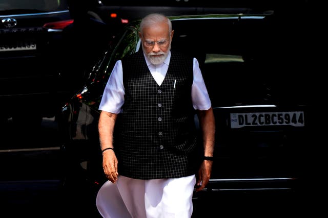 <p>File photo of Indian prime minister Narendra Modi arriving on the opening day of the monsoon session of the Indian parliament in New Delhi, India on 20 July </p>