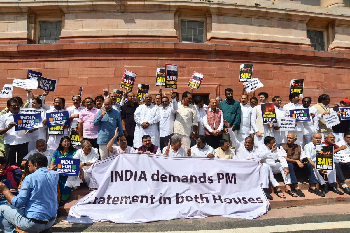 India's opposition targets Modi in their no-confidence motion over ethnic violence in Manipur state