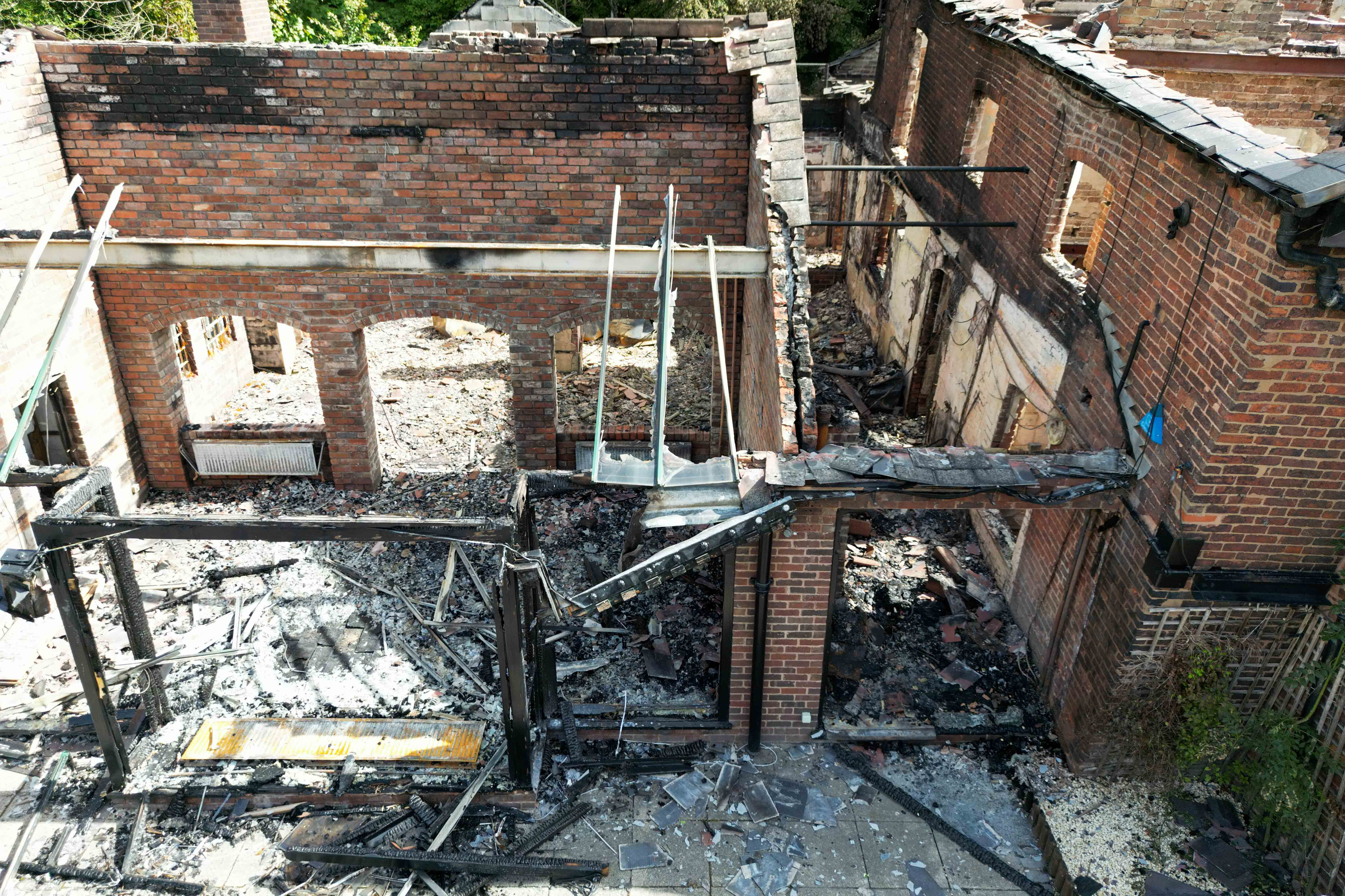 A fire has completely gutted the building