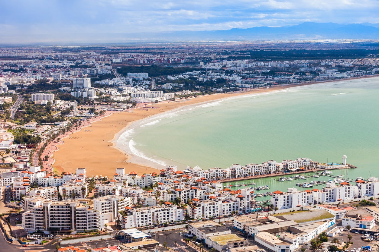 Agadir is a well-known resort town with a busy beachfront promenade