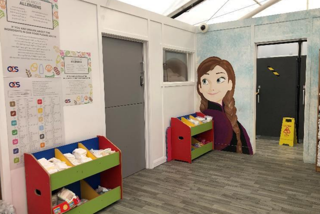 <p>Murals in a children and family area of the Manston detention centre were painted over in July</p>