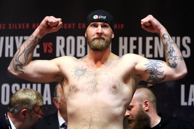 Robert Helenius (pictured) will fight Anthony Joshua at London’s O2 Arena on Saturday (Nick Potts/PA)