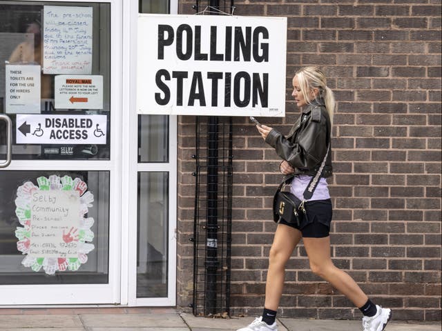 <p>Polling station for recent byelection in Selby, North Yorkshire</p>